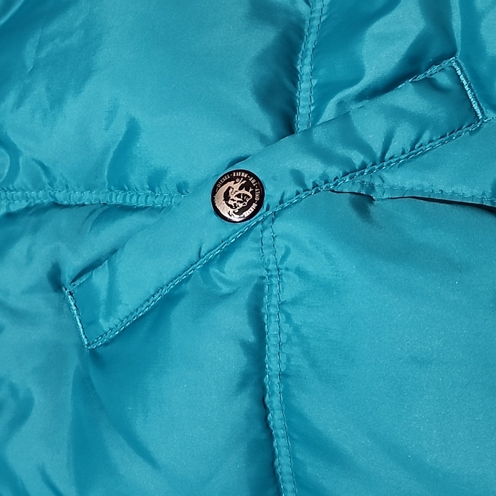 Diesel Teal Full Zip Puffer Vest - Picture 9 of 16